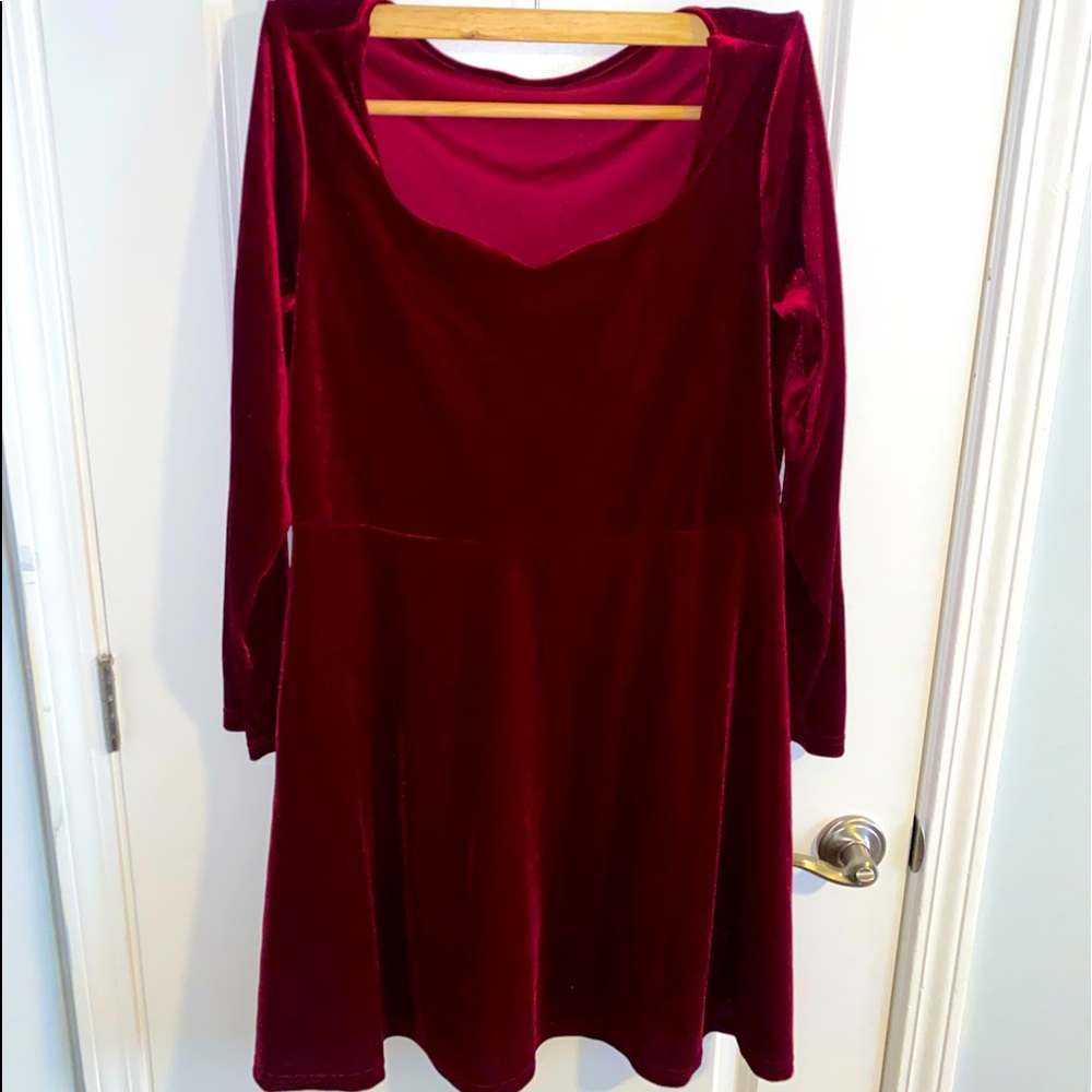 Red velvet dress